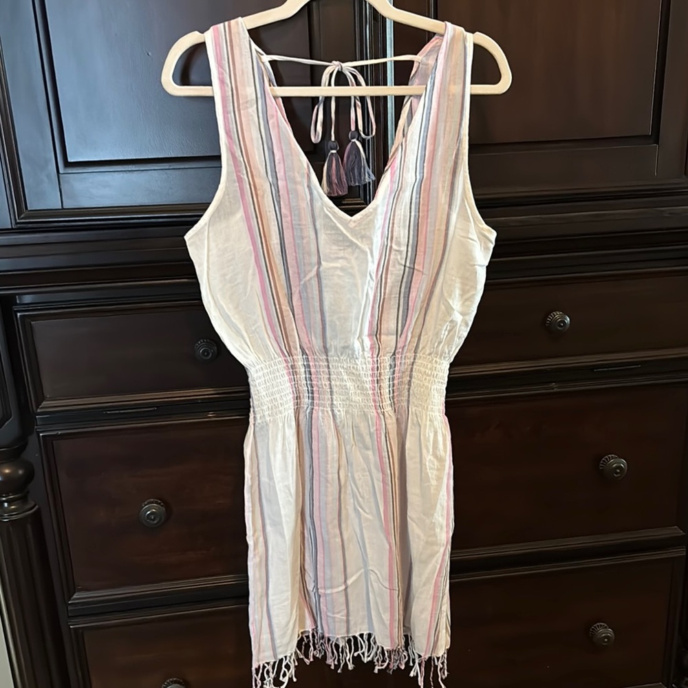 BECCA Backless Pink and Cream Dress/Swim Cover-up